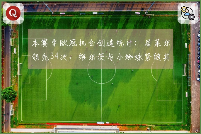 本赛季欧冠机会创造统计：居莱尔领先34次，维尔茨与小蜘蛛紧随其后32次
